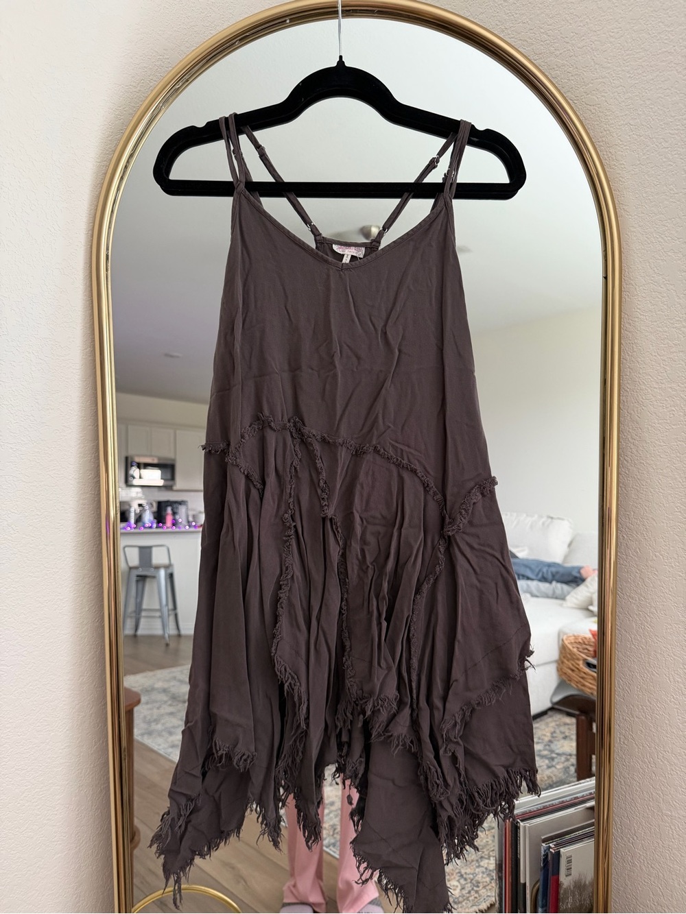 Free People Brown Fringe Dress